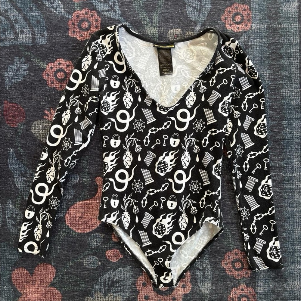 Nooworks Black and White Patterned Bodysuit